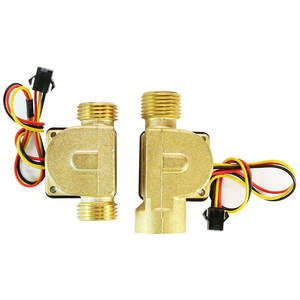 4-Point Copper DN15 <b>Water</b> <b>Flow</b> <b>Meter</b> Hall Effect <b>Water</b> Heater Card Reader with G1/2 External Thread Manufactured <b>Flow</b> Sensors - Product Image 1