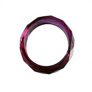 Brazalete de Jade Geométrico Vintage 2026, Brazalete de Resina Acrílica Morado Oscuro, Amuleto de Ángel de la Suerte para Mujer, Joyería Nueva para Manualidades - Product Image 3