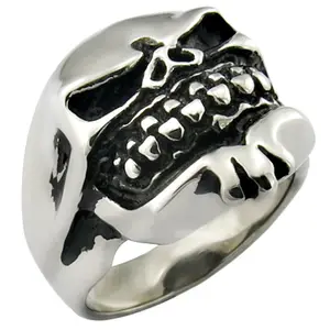 Hot Style Fashionable Men Jewelry Hip Hop Punk Stainless Steel Skull Ring
