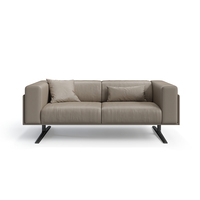 Canapé de bureau commercial minimaliste en tissu ou en cuir PU avec pieds en alliage d'aluminium