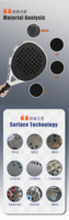 Raquette de paddle-tennis d'entraînement Influence P-01Pro pour enfants et adultes, en fibre de carbone T700, surface rugueuse sans bords, écologique, pour le divertissement
