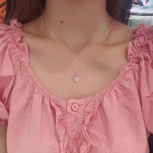 Collar con forma de estrella y flor de copo de nieve para mujer, joyería sencilla de moda, regalo para uso diario - Product Image 5