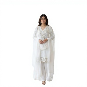 EID EXCLUSIVE MODERN SALWAR KAMEEZ for WEDDING SEASON SEQUENCE EMBROIDERY WORKED TOP and DUPATTA QUICK DRY ALL SEASONS - Product Image 1