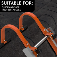 Stabilisateur de toit pour échelle, support d'échelle en acier robuste avec roues, accessoire antidérapant pour échelle de toit pour travaux sécurisés sur le toit