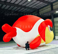 Modèle gonflable de poisson rouge de dessin animé gonflable d'animal de modèle gonflable de poisson rouge pour la décoration ou la publicité ou les événements