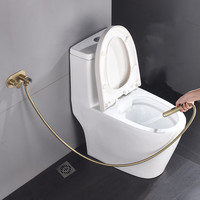 Couche-culotte en tissu Shattaf accessoire de toilette salle de bain dissimulé en laiton mural chaud et froid mixte Bidet Spray Set