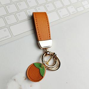 High Quality Candy Color PU Leather Keychain Creative Detachable Gift with Leather <b>Back</b> - Product Image 5