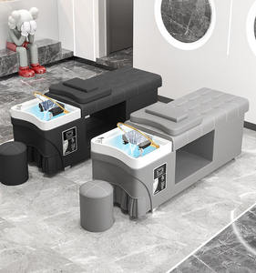 เก้าอี้สระผมแบบโมเดิร์นสีเทา WDY สำหรับร้านเสริมสวย เก้าอี้นวดสปาพร้อมอ่างล้างผม - Product Image 2