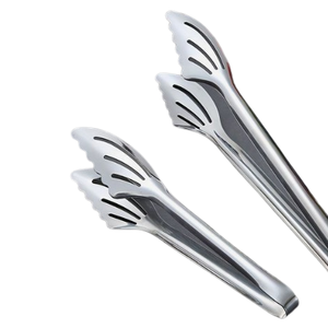 Pinzas para cocinar barbacoa, pinzas para alimentos de acero inoxidable con acabado de oro rosa, diseño ergonómico, uso de catering para acampar al aire libre - Product Image 4