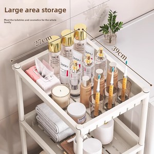 رف تخزين صغير بعجلات ذو 4 طبقات للحمام والمرحاض وغرفة النوم - رف زاوية متنقل محمول - Product Image 4