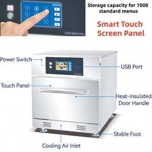 Horno de Alta Velocidad, Horno Eléctrico de Sobremesa Pequeño de 20 Litros, Horno de Convección Ultra Rápido para Hornear - Product Image 3
