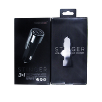 Conception personnalisée Boîte d'emballage pour chargeur mobile Usb c Boîte d'emballage en papier pour chargeur de voiture au détail avec crochet Film PVC