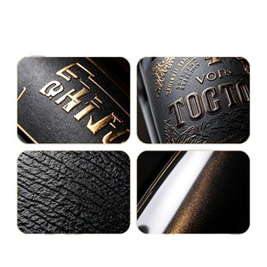 Étiquettes de vin personnalisées Cuomo, papier d'art spécial gaufré à l'or, autocollants pour bouteilles de vin rouge et spiritueux - Product Image 2