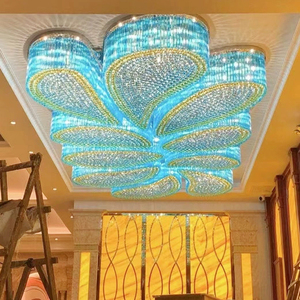 Customized Luxury Modern Square LED Crystal Chandelier Indoor Hotel Villa Lobby Decorative Lighting Custom Project <strong>Ceiling</strong> <strong>Lamp</strong> - Product Image 5
