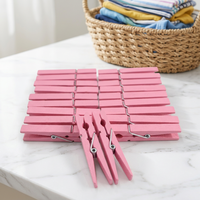 Pinces à linge classiques mini en bois roses de 1,4 pouce, 50 pièces, multifonctionnelles, pour l'artisanat en classe, les baby showers et la suspension d'œuvres d'art