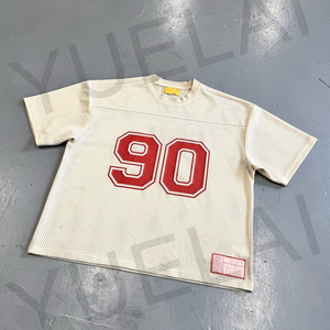 לוגו מודפס מותאם אישית פוליאסטר רשת חולצות גברים שרוול קצר - Product Image 4