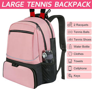 กระเป๋าเทนนิสกระเป๋าเป้สะพายหลังสำหรับผู้หญิงผู้ชายไม้2ชิ้นพร้อมช่องเก็บรองเท้าระบายอากาศ - Product Image 5