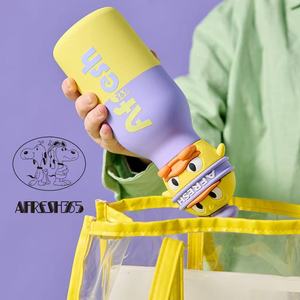 กระติกน้ำเก็บความร้อนสแตนเลสสองสีลายการ์ตูนเป็ด Afresh365 ขนาด 450 มล. พกพาสะดวกสำหรับเดินทาง เหมาะสำหรับเป็นของขวัญ - Product Image 2