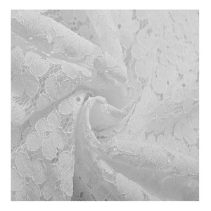 Vải Ren Thêu Hoa Vải Bông Nylon Màu Trắng Giá Thấp Hơn Phong Cách Mới Cho Trang Phục - Product Image 1