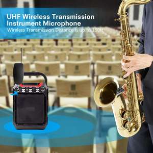 UHF ไมโครโฟนคอนเดนเซอร์ไร้สายค<span class=keywords><strong>ล</strong></span>ิปหนีบคอห่านไมโครโฟนสำหรับแตรทรัมเป็ตค<span class=keywords><strong>ล</strong></span>าริเน็ตทำจากพลาสติ<span class=keywords><strong>ก</strong></span>ที่ทนทาน - Product Image 2