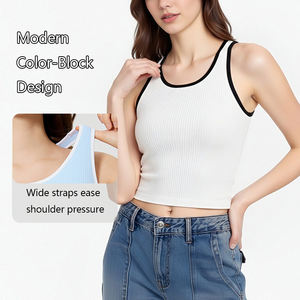 <span class=keywords><strong>Tops</strong></span> Deportivos para Mujer, Camisetas sin Mangas con Espalda Cruzada, Camisetas sin Costuras para Mujer - Yoga, Ejercicio, Gimnasio, Camisola Deportiva, Camisetas sin Mangas - Product Image 3