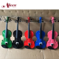 Violon coloré fait à la main pour étudiant, en usine, avec étui (VG001C)