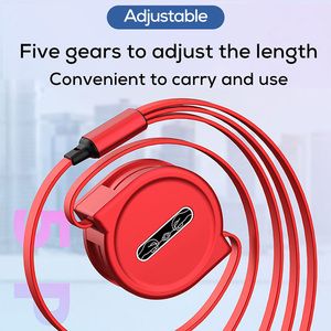 Phổ biến một cách kéo cáp USB có thể thu vào 3 trong 1 1.2m mở rộng USB A đến ba cắm cho điện thiết bị di động - Product Image 4