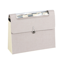 Boîte extensible portable de couleur assortie en carton pour classement de documents, organiseur de documents en accordéon avec poignée
