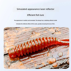 Señuelo de pesca de cola doble con raíz, de material TPE, 0.27g de peso, 3.5cm, gusano blando roscado flotante para carpa - Product Image 6