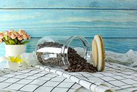Bocaux à biscuits personnalisés en verre borosilicate transparent de grande taille pour la cuisine, avec couvercle hermétique en bambou pour la farine, le sucre, le café, les bonbons et les collations