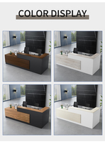 Comptoir de réception moderne en forme de L en MDF, mobilier de bureau commercial, comptoir d'accueil pour bar, hall, table en bois