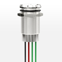 Bouton poussoir tactile 16/19/22mm, anneau métallique LED illuminé, toucher facile démarrage circuit IP68, normalement ouvert