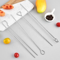 Brochettes réutilisables en acier inoxydable pour barbecue, four, camping et usage extérieur, avec crochets en S, pour maïs et autres aliments