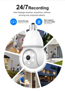 Icsee không thấm nước 360 toàn cảnh an ninh wifi máy ảnh tầm nhìn ban đêm Mini Home an ninh không dây bóng đèn PTZ Mạng CCTV Camera - Product Image 5