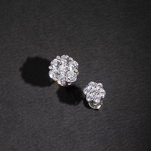 VVS Moissanite GRA certificate Flower <b>Stud</b> <b>Earrings</b> 100% Pass Diamond Tester Hip Hop 925 <b>Silver</b> 18K Gold Plated jewelry <b>earrings</b> - Product Image 4