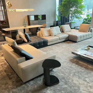 Sofá interior Juego de muebles italianos Sofá moderno de lujo 7 9 12 plazas Sofá modular en forma de L Sofá de cuero Seccional de esquina - Product Image 5