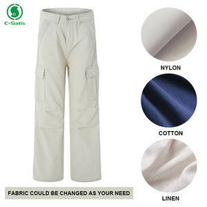 Pantalon cargo vintage délavé pour homme Tone Maillard American Street Style Utility Pockets Design Idéal pour les promenades en ville Usage quotidien - Product Image 6