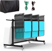 HE-1338, chaises pliantes personnalisées en métal chariot à roues chariots capacité de chargement lourde chaises pliantes ou tables chariots