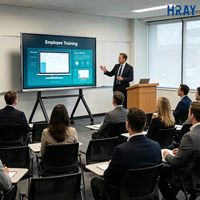 Pantalla Interactiva HRAY de 85 Pulgadas con Marco Ultra Delgado para Capacitación de Habilidades de Personal Empresarial, Compatible con OEM y ODM