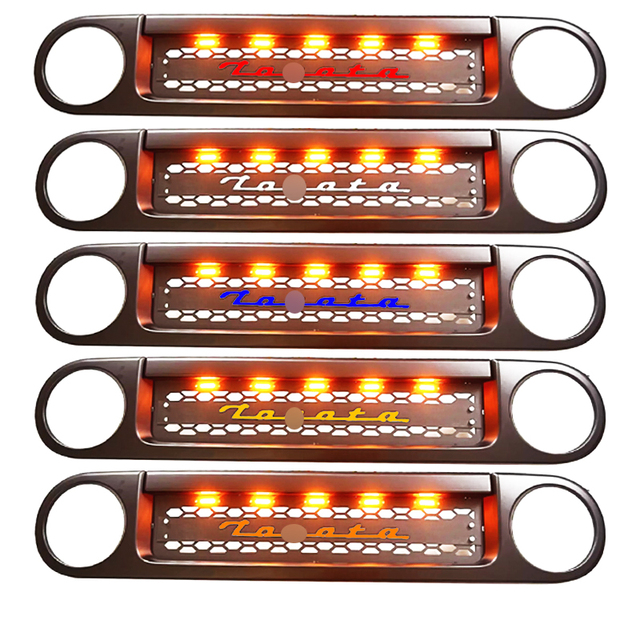 High-quality ABS Car Grille Black with LED Small Yellow Light Durable Front Ventilation Grid Front Bumper Grille for FJ Cruiser