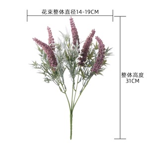 CallaFloral Ramo de Flores Artificiales Rosa, Morado Claro y Verde, Plástico, Decoración para Interiores del Hogar, Ramos de Boda, Estilo INS - Product Image 4