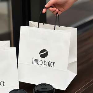 Bolsas de Compra de Papel Kraft Desechables, Biodegradables, Reciclables y Ecológicas Personalizadas con Asas para Envasado de Alimentos y Café - Product Image 5