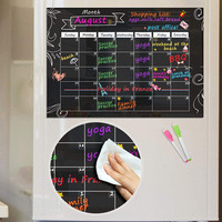 Tableau magnétique rectangulaire personnalisé en papier, effaçable à sec, pour réfrigérateur, étiquettes tableau noir, tableau de notes, planificateur hebdomadaire, cuisine, imperméable et durable