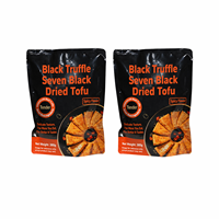 Vente en gros de snacks au tofu séché à la truffe noire 380g, étiquette privée OEM disponible, végétalien, riche en protéines, sept haricots noirs, aliment santé
