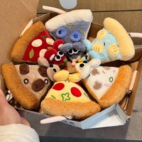 Porte-clés en peluche personnalisé OEM en forme de souris pizza - Couleurs et motifs personnalisables, breloque amusante en forme d'animal alimentaire pour sacs, idéal pour les cadeaux