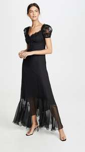 Nuovo arrivo primavera estate Chiffon nero <span class=keywords><strong>lungo</strong></span> Maix <span class=keywords><strong>abito</strong></span> a balza - Product Image 2