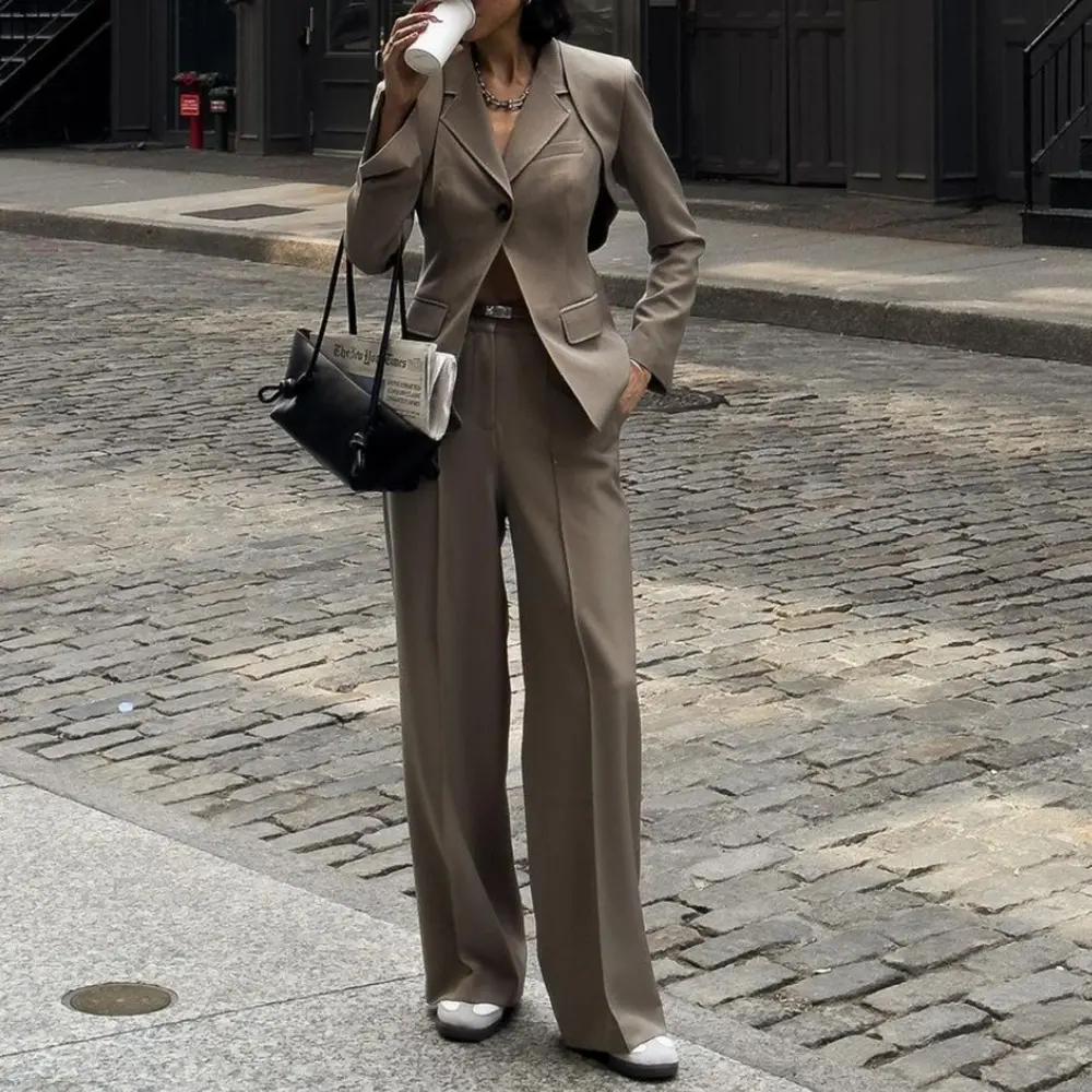 CHICEVER 패션 여성복 숄 코트 민소매 조끼 바지 3 종 세트