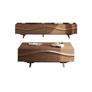 Juego de Muebles de Almacenamiento para Sala de Estar de Madera Minimalista de Lujo, Mesa de Centro, Mueble para TV, Aparador Combinado - Product Image 6