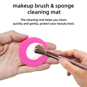 Bantalan spons Kecantikan bulat alas pembersih spons spons rias wajah silikon portabel Mini - Product Image 3