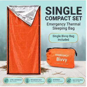 Sac de couchage d'urgence léger, bivouac d'urgence avec sifflet pour le camping, la randonnée et les aventures en plein air - Product Image 4